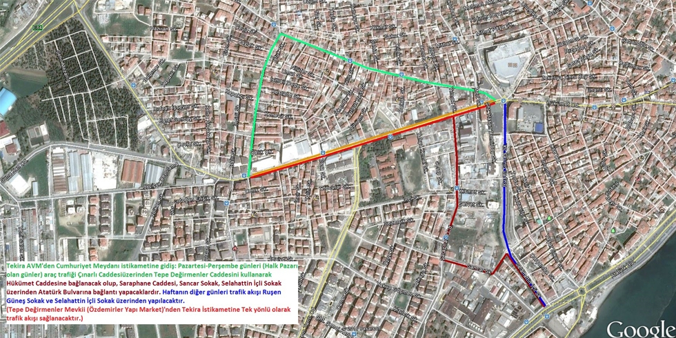 Hükümet Caddesi 6 Etap Çalışmaları Kapsamında Alternatif Güzergahlar