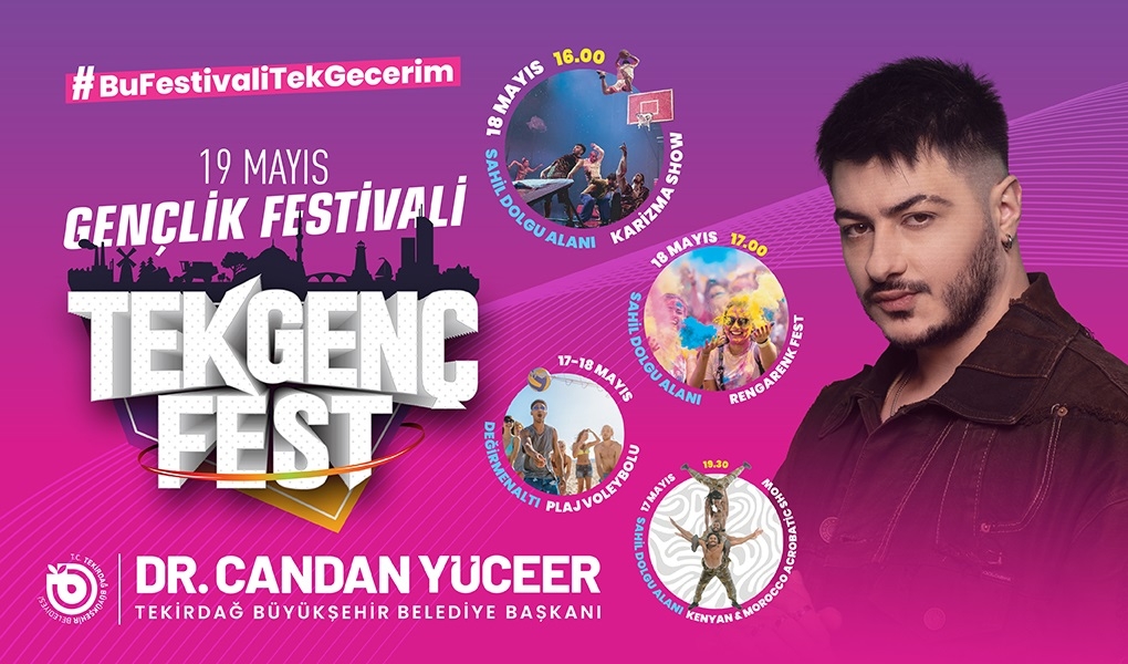 TEKİRDAĞ'DA 19 MAYIS COŞKUSU TEKGENÇFEST İLE ZİRVE YAPIYOR